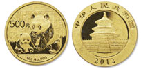 Chinese Gold Panda - 1 oz. 500 Yuan Face Value , Bullion coin