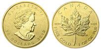 Canadian Gold Maple Leaf - 1 oz. $50, Bullion coin