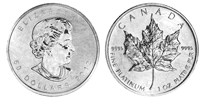 Platinum Maple Leaf - 1 oz. $50 Face Value, Bullion coin