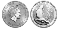 Australian Platinum Platypus - 1 oz. $100, Bullion coin
